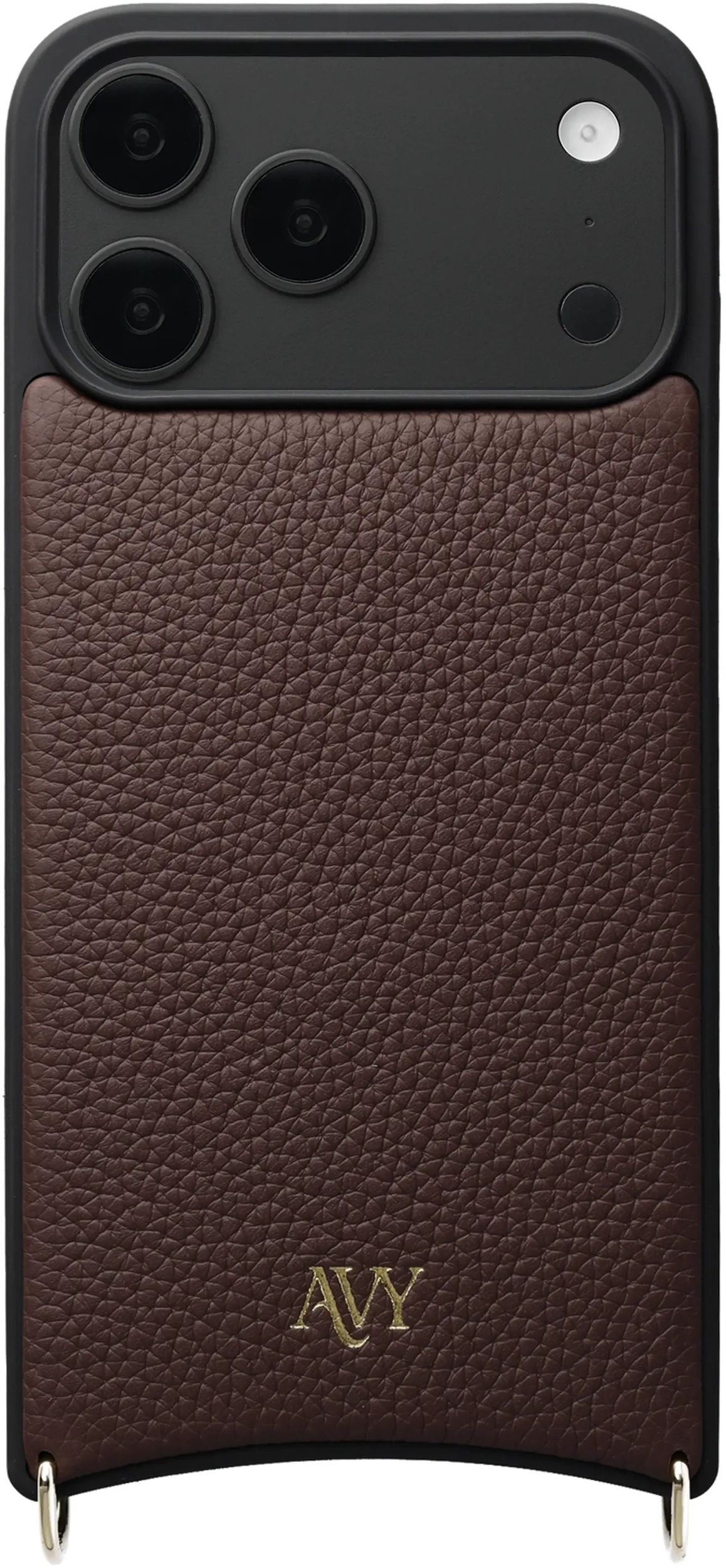 AVY Apple iPhone 18 Pro Max Hoesje met Koord Haakjes MagSafe Leer Chocolate afbeelding 1