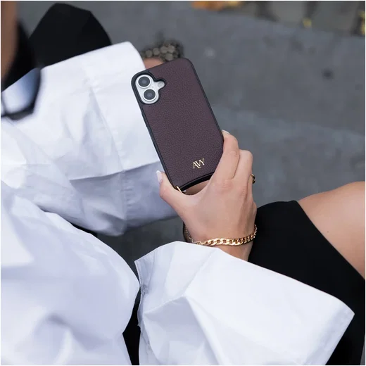 AVY Apple iPhone 18 Pro Max Hoesje met Koord Haakjes MagSafe Leer Chocolate afbeelding 4