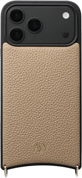 AVY Apple iPhone 18 Pro Max Hoesje met Koord Haakjes MagSafe Leer Beige