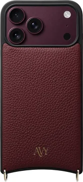 AVY Apple iPhone 18 Pro Max Hoesje met Koord Haakjes MagSafe Leer Burgundy