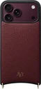 AVY Apple iPhone 18 Pro Max Hoesje met Koord Haakjes MagSafe Leer Burgundy
