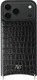 AVY Apple iPhone 18 Pro Max Hoesje met Koord Haakjes MagSafe Leer Croco Zwart