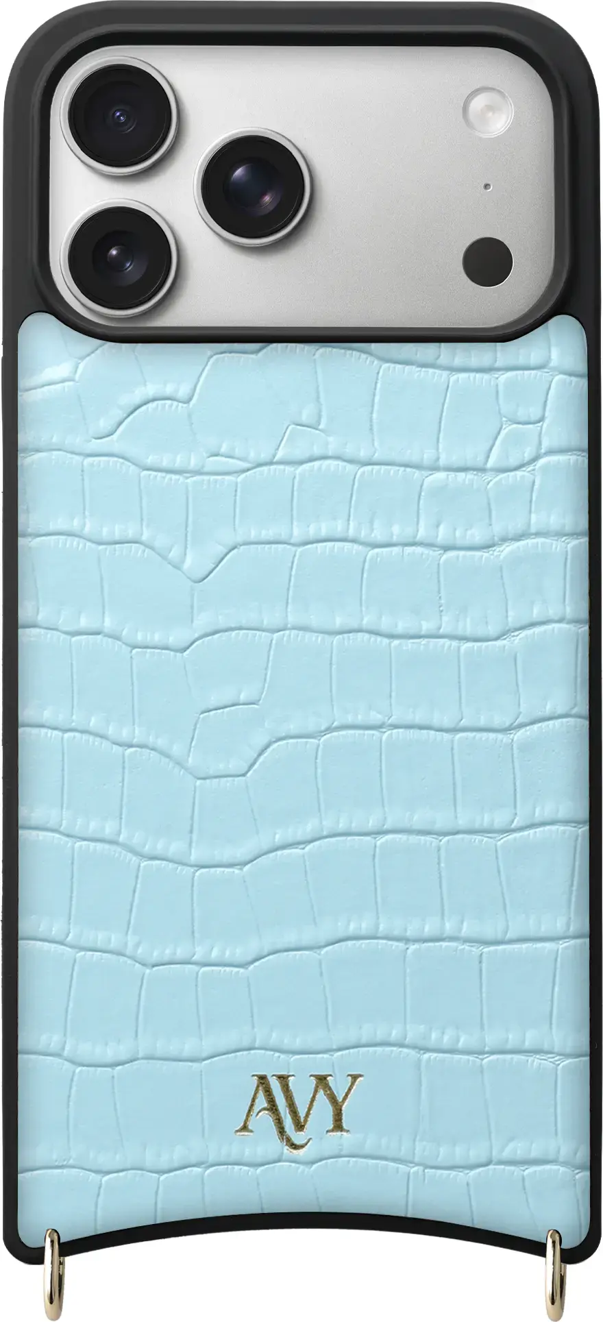 AVY Apple iPhone 18 Pro Max Hoesje met Koord Haakjes MagSafe Leer Croco Blauw afbeelding 12