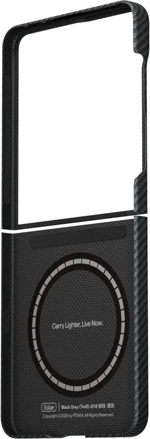 PITAKA Edge Samsung Galaxy Z Flip 8 Hoesje 600D Magnetic Ultra Dun Zwart afbeelding 3