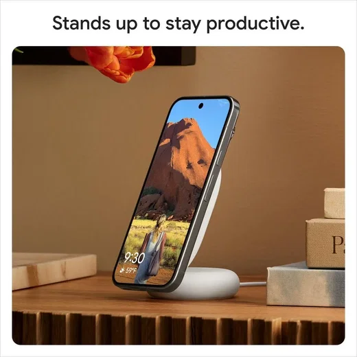 Originele Google PixelSnap 25W Qi2 Draadloze Oplader met Standaard Wit afbeelding 4