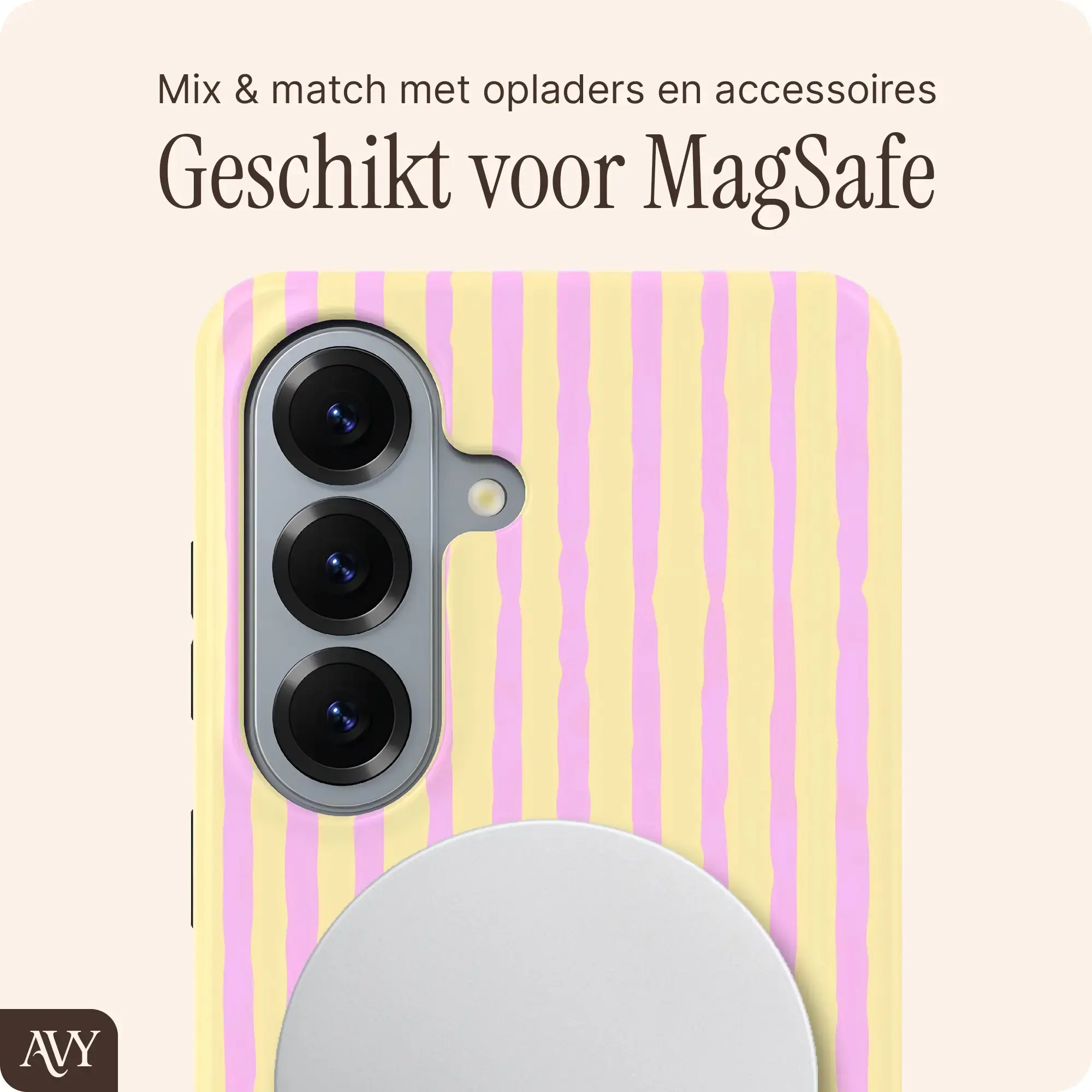 AVY Samsung Galaxy S26 MagSafe Hoesje met Koord (30CM) Pink Lemonade afbeelding 5