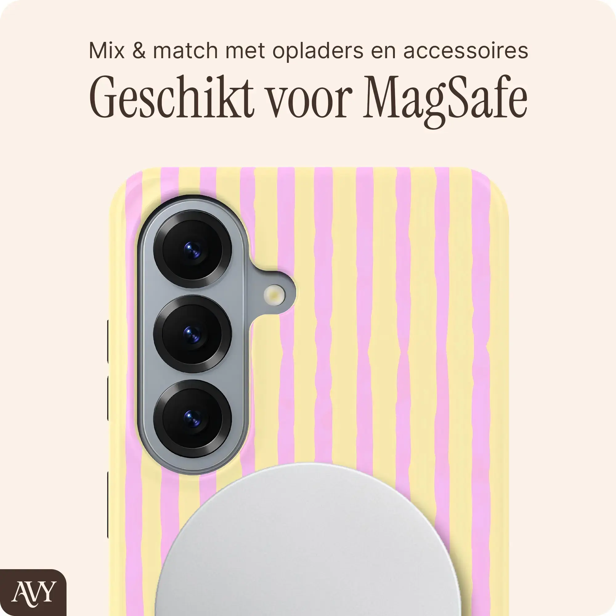 AVY Samsung Galaxy S26 Plus MagSafe Hoesje met Koord (30CM) Pink Lemonade afbeelding 5