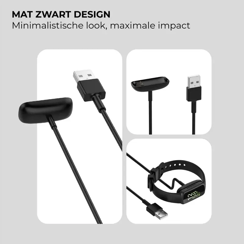 Originele Google Fitbit Charge 6 en 5 Magnetische Oplaadkabel USB Luxe Zwart afbeelding 4