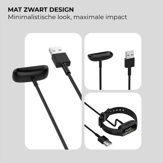 Originele Google Fitbit Charge 6 en 5 Magnetische Oplaadkabel USB Luxe Zwart afbeelding 4