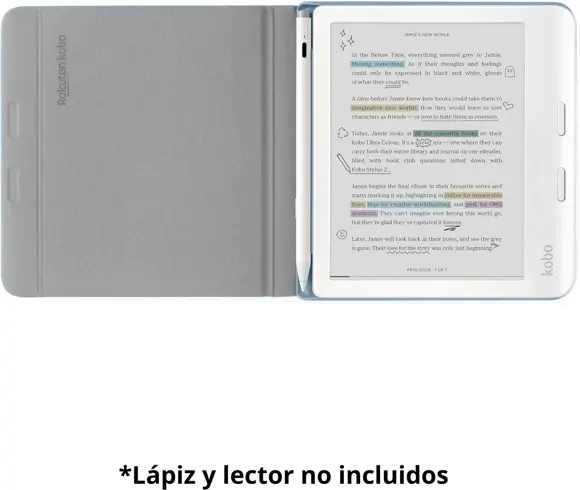 Origineel Kobo Libra Colour Hoes Notebook SleepCover Book Case Blauw afbeelding 3