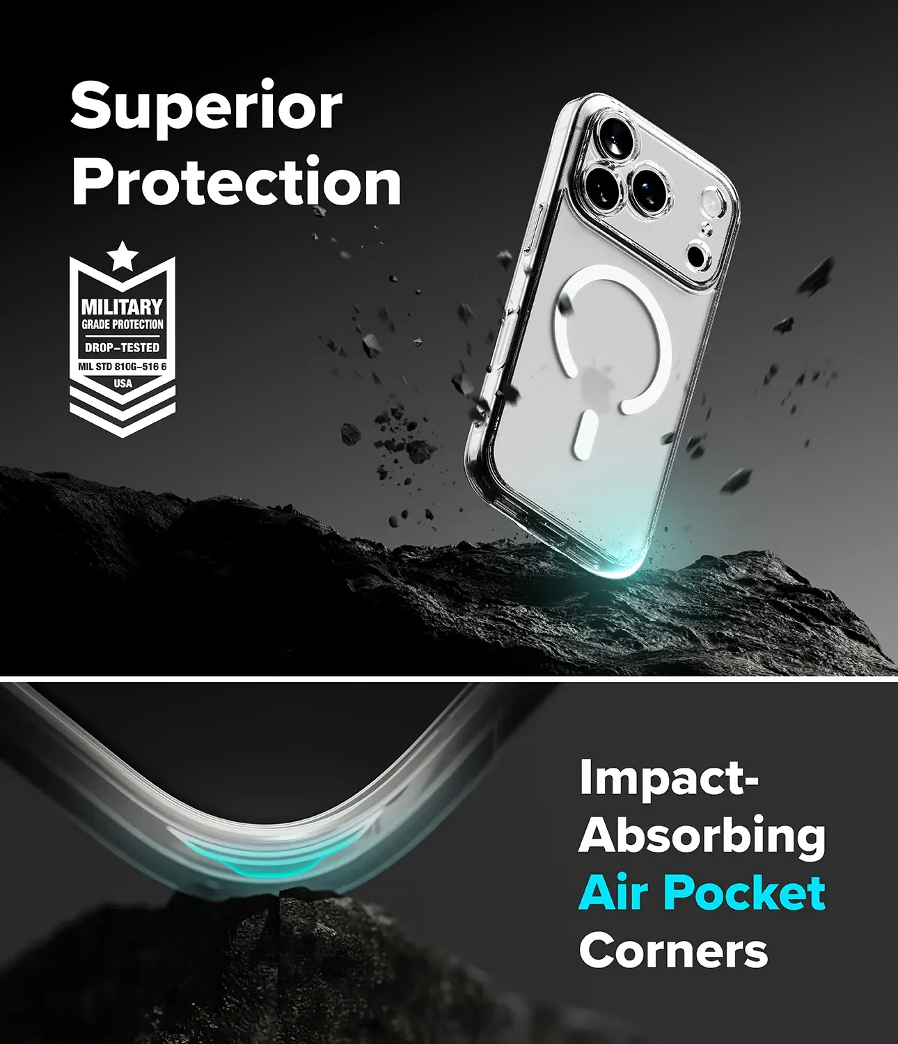 Ringke Fusion Magnetic iPhone 18 Pro Max / 17 Pro Max Back Cover Matte Clear afbeelding 2