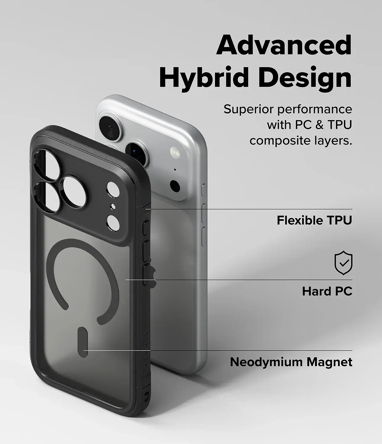 Ringke Fusion Bold Magnetic iPhone 18 Pro Max / 17 Pro Max Hoesje Matte Zwart afbeelding 3
