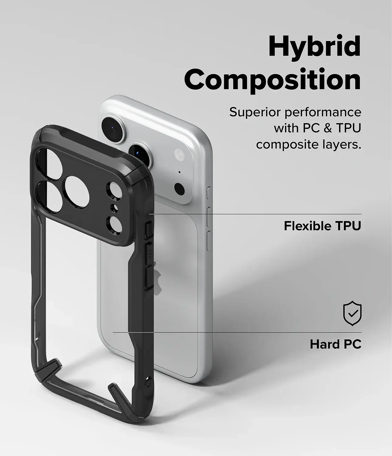 Ringke Fusion X iPhone 18 Pro Max / 17 Pro Max Hoesje Back Cover Zwart afbeelding 3