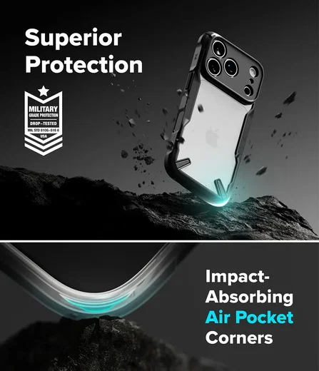 Ringke Fusion X iPhone 18 Pro Max / 17 Pro Max Hoesje Back Cover Zwart afbeelding 2