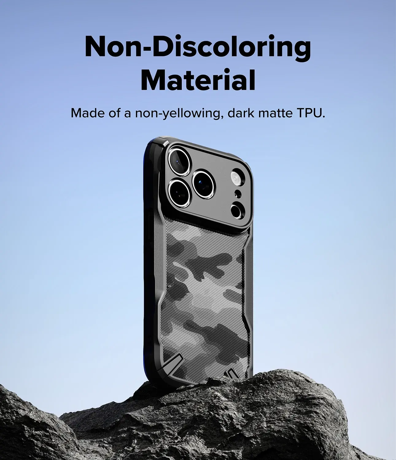 Ringke Fusion X iPhone 18 Pro Max / 17 Pro Max Hoesje Back Cover Camo Zwart afbeelding 9