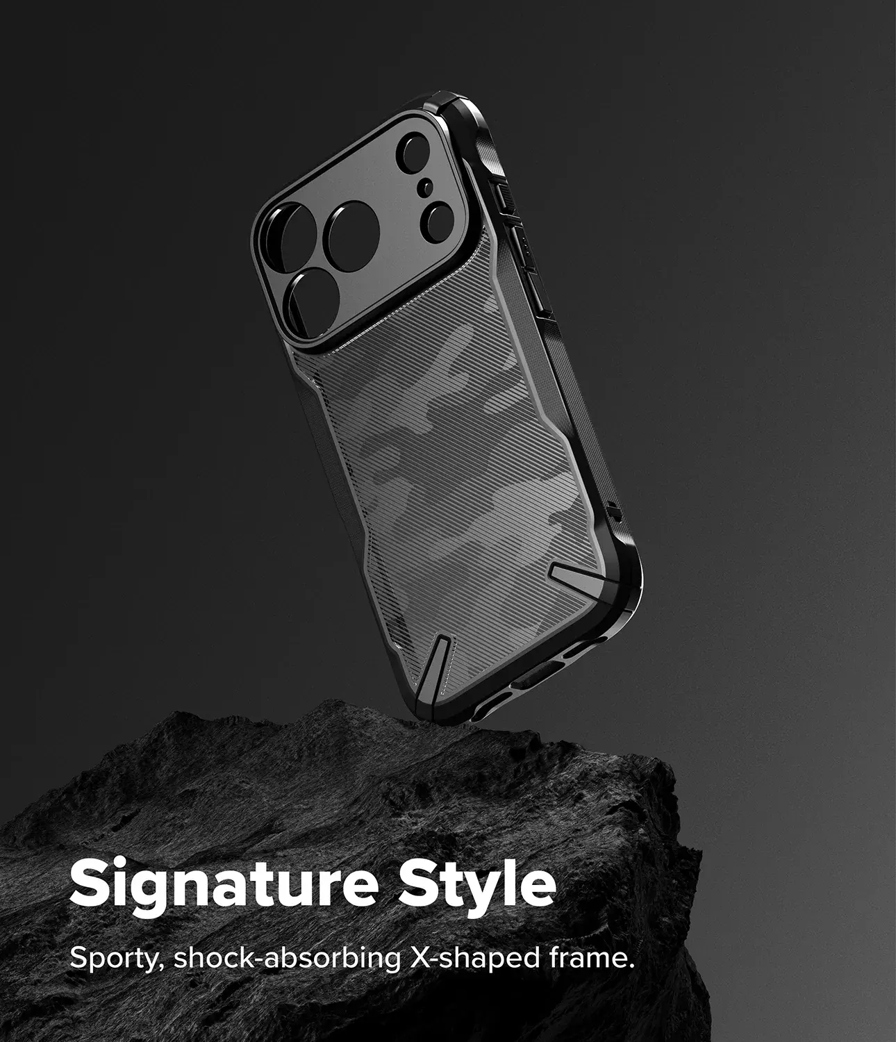 Ringke Fusion X iPhone 18 Pro Max / 17 Pro Max Hoesje Back Cover Camo Zwart afbeelding 12