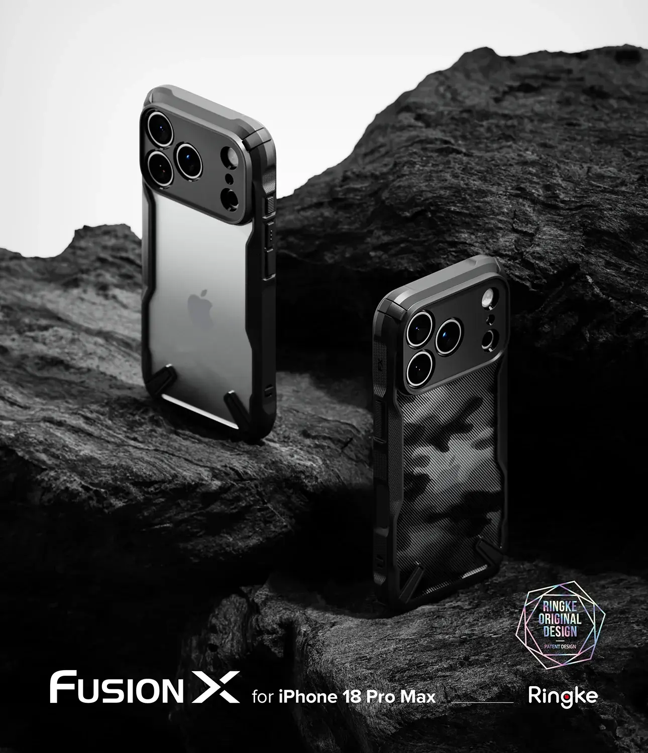 Ringke Fusion X iPhone 18 Pro Max / 17 Pro Max Hoesje Back Cover Camo Zwart afbeelding 13