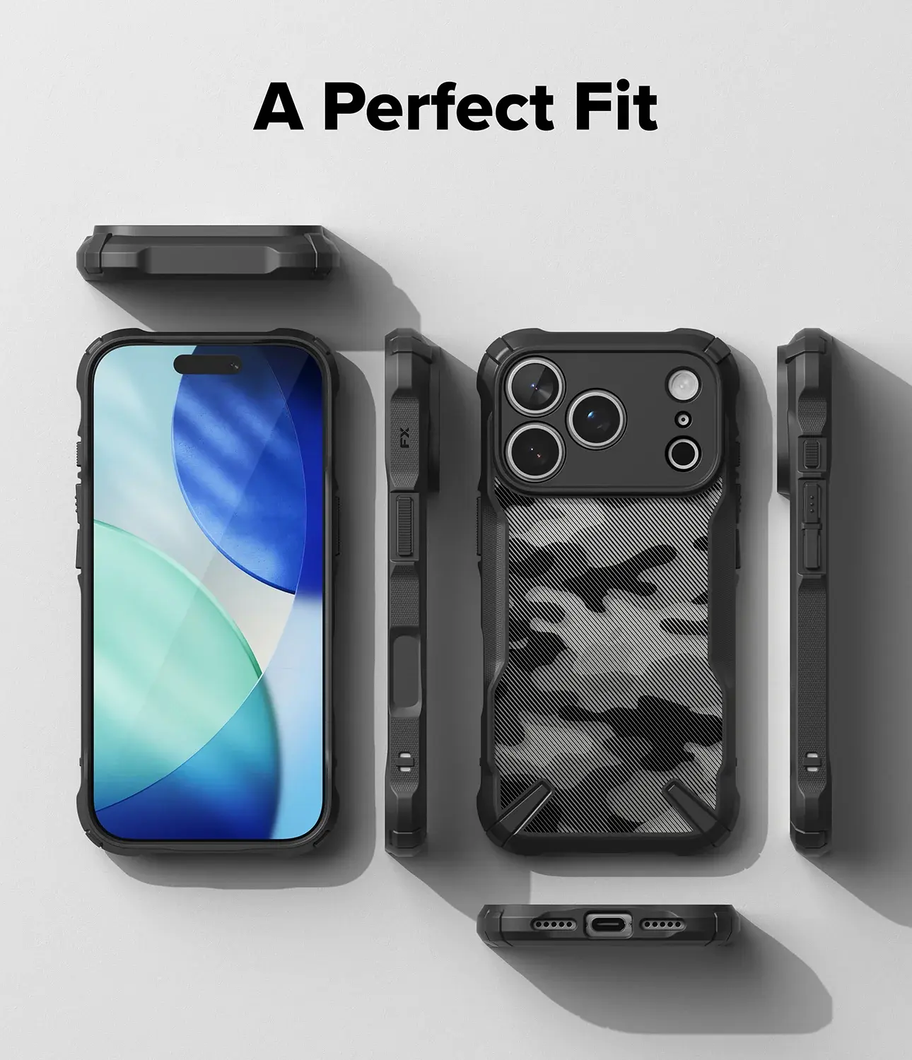 Ringke Fusion X iPhone 18 Pro Max / 17 Pro Max Hoesje Back Cover Camo Zwart afbeelding 11