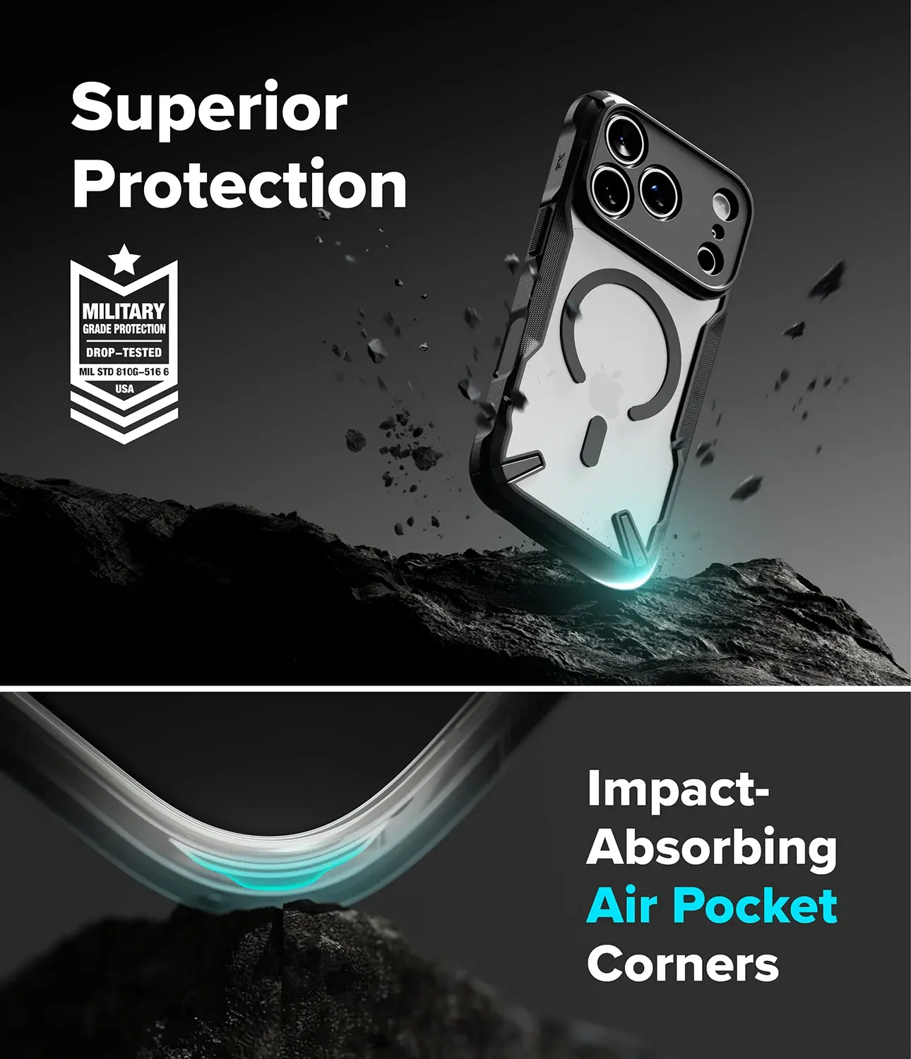 Ringke Fusion X Magnetic iPhone 18 Pro Max / 17 Pro Max Hoesje MagSafe Zwart afbeelding 3