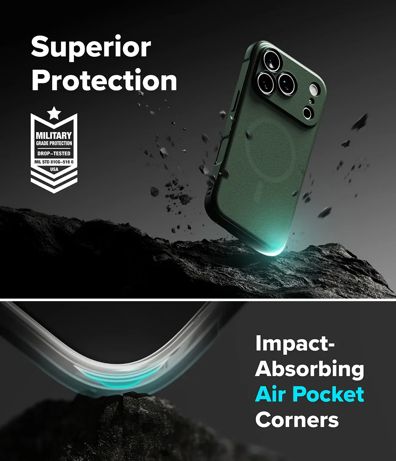 Ringke Onyx Magnetic iPhone 18 Pro Max / 17 Pro Max Hoesje MagSafe Groen afbeelding 3