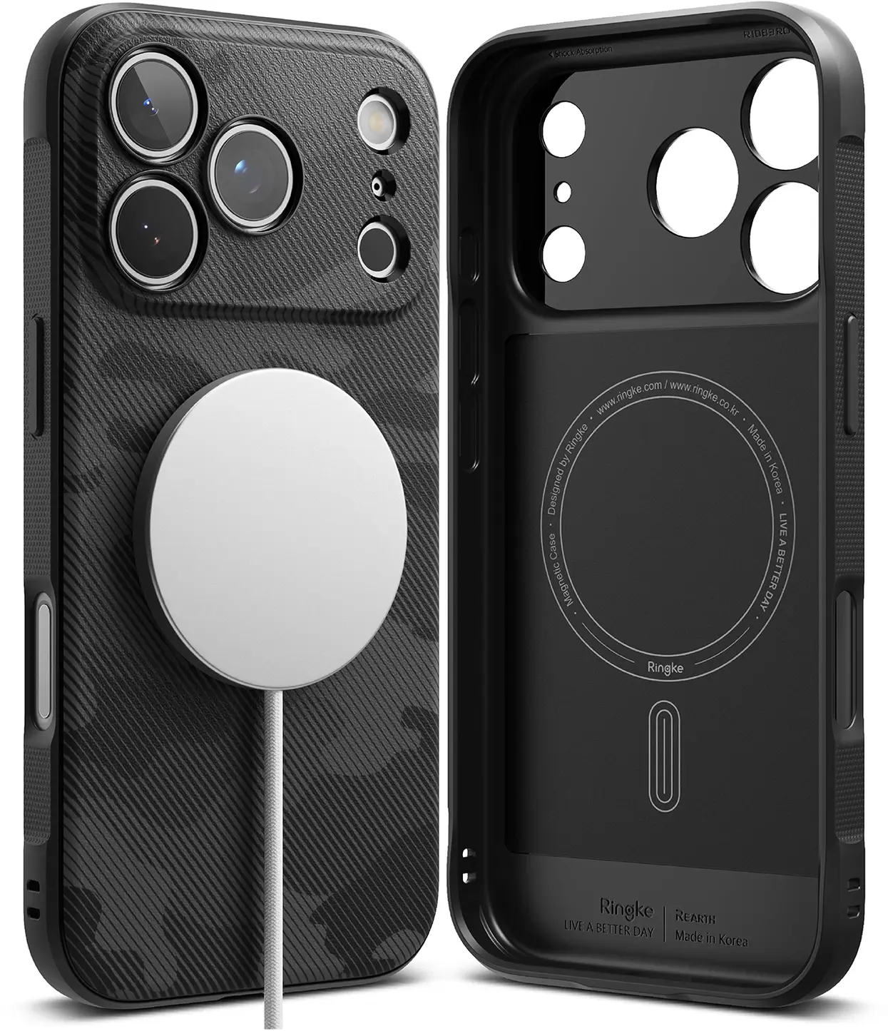 Ringke Onyx Magnetic iPhone 18 Pro Max / 17 Pro Max Hoesje MagSafe Camo Zwart afbeelding 2