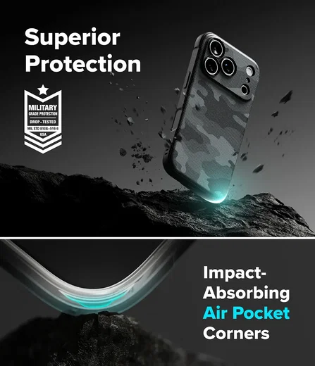 Ringke Onyx Magnetic iPhone 18 Pro Max / 17 Pro Max Hoesje MagSafe Camo Zwart afbeelding 3