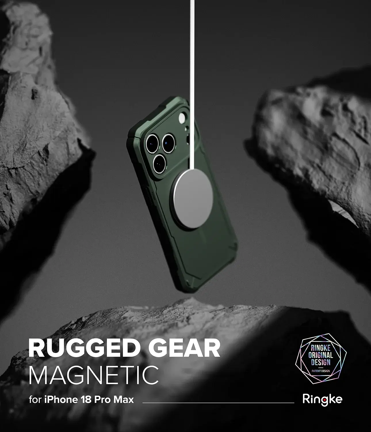 Ringke Rugged Gear Magnetic iPhone 18 Pro Max / 17 Pro Max Hoesje Groen afbeelding 14