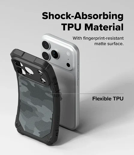 Ringke Rugged Gear Magnetic iPhone 18 Pro Max / 17 Pro Max Hoesje Camo Zwart afbeelding 5