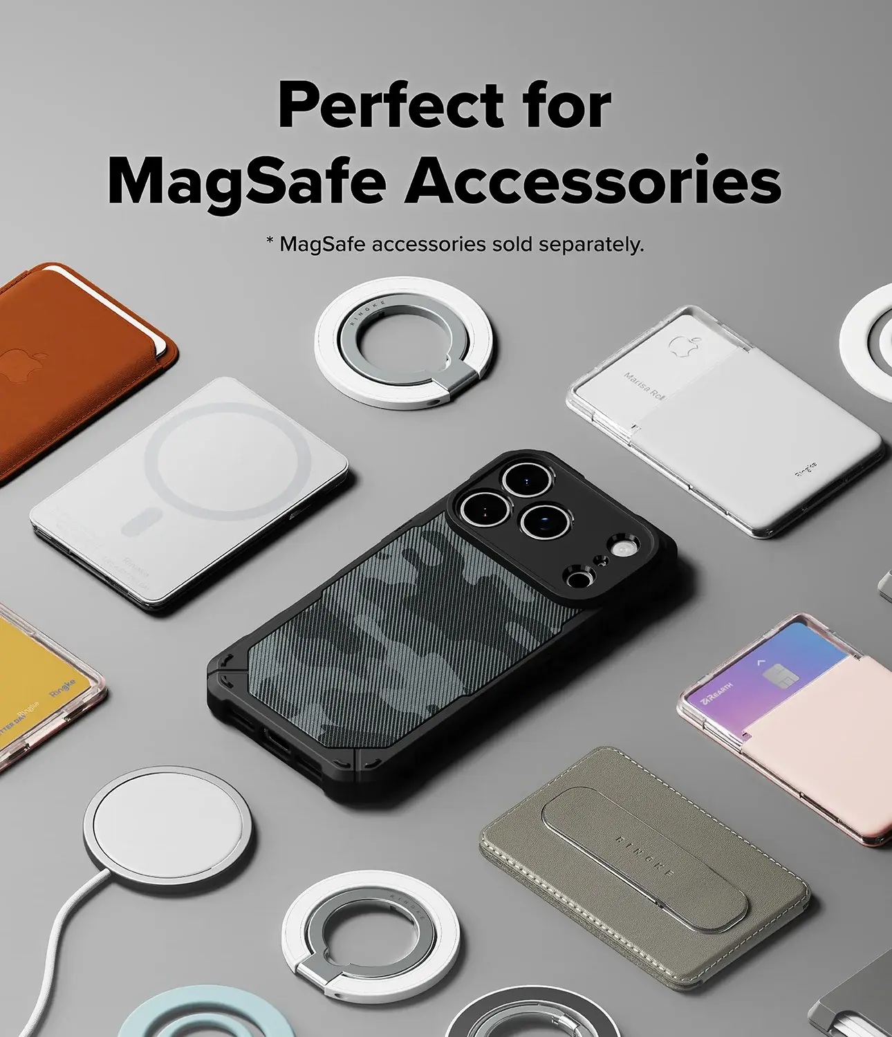 Ringke Rugged Gear Magnetic iPhone 18 Pro Max / 17 Pro Max Hoesje Camo Zwart afbeelding 6