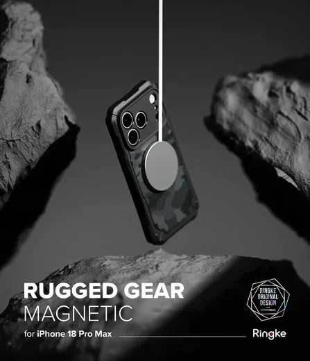 Ringke Rugged Gear Magnetic iPhone 18 Pro Max / 17 Pro Max Hoesje Camo Zwart afbeelding 14