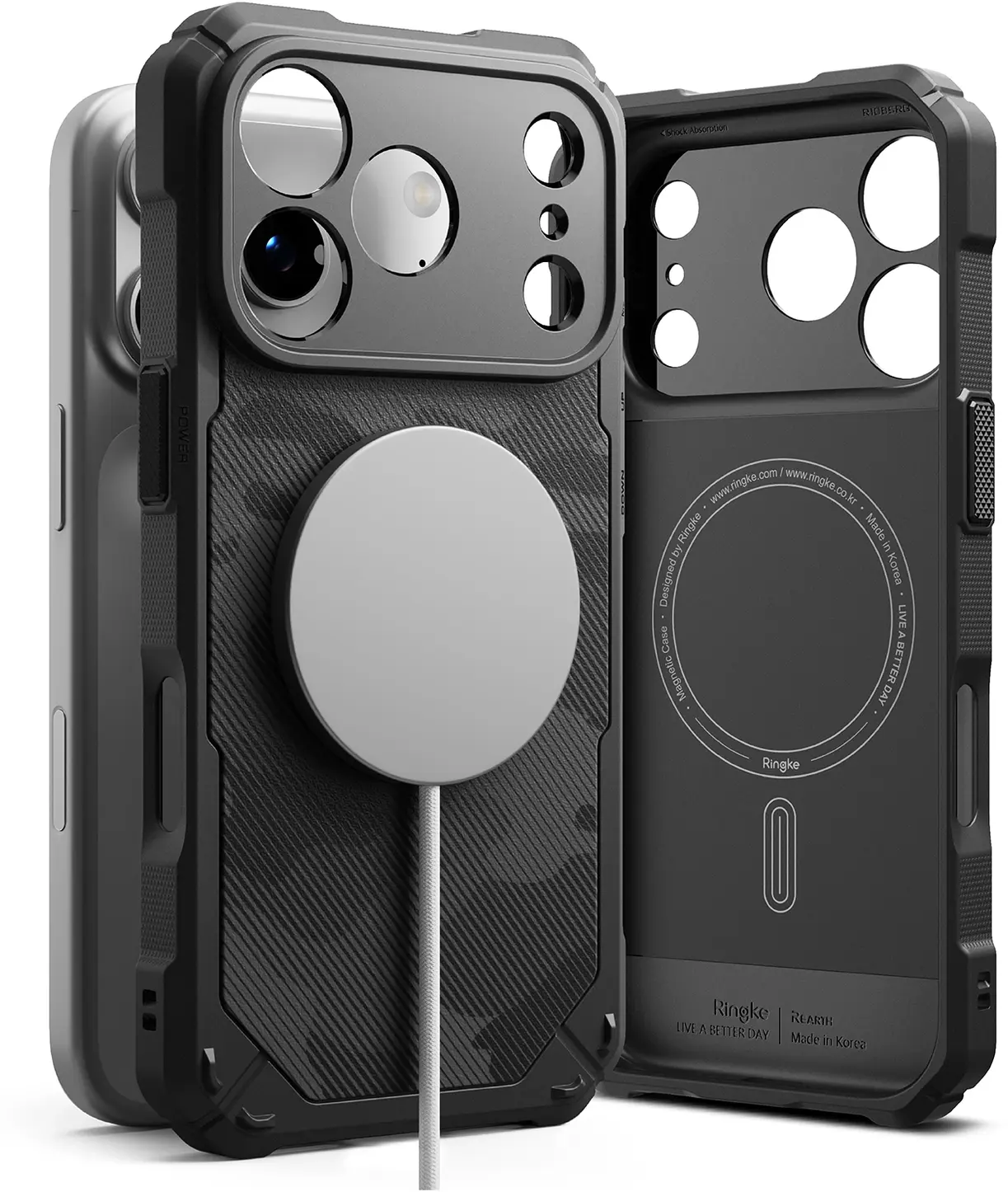 Ringke Rugged Gear Magnetic iPhone 18 Pro Max / 17 Pro Max Hoesje Camo Zwart afbeelding 1