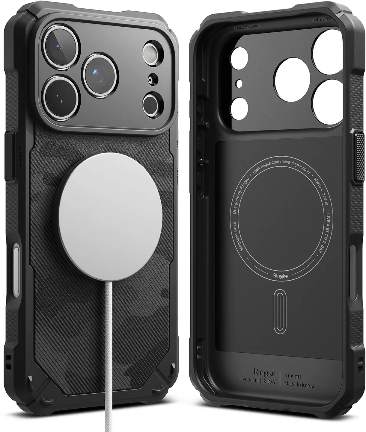 Ringke Rugged Gear Magnetic iPhone 18 Pro Max / 17 Pro Max Hoesje Camo Zwart afbeelding 2