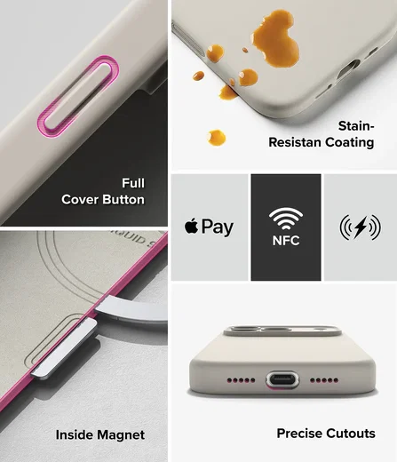 Ringke Silicone Magnetic Apple iPhone 18 Pro Max Hoesje MagSafe Back Cover Beige afbeelding 8