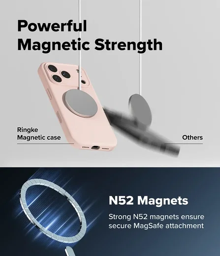 Ringke Silicone Magnetic Apple iPhone 18 Pro Max Hoesje MagSafe Back Cover Roze afbeelding 6