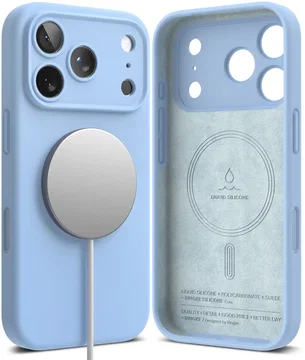 Ringke Silicone Magnetic Apple iPhone 18 Pro Max Hoesje MagSafe Back Cover Blauw
