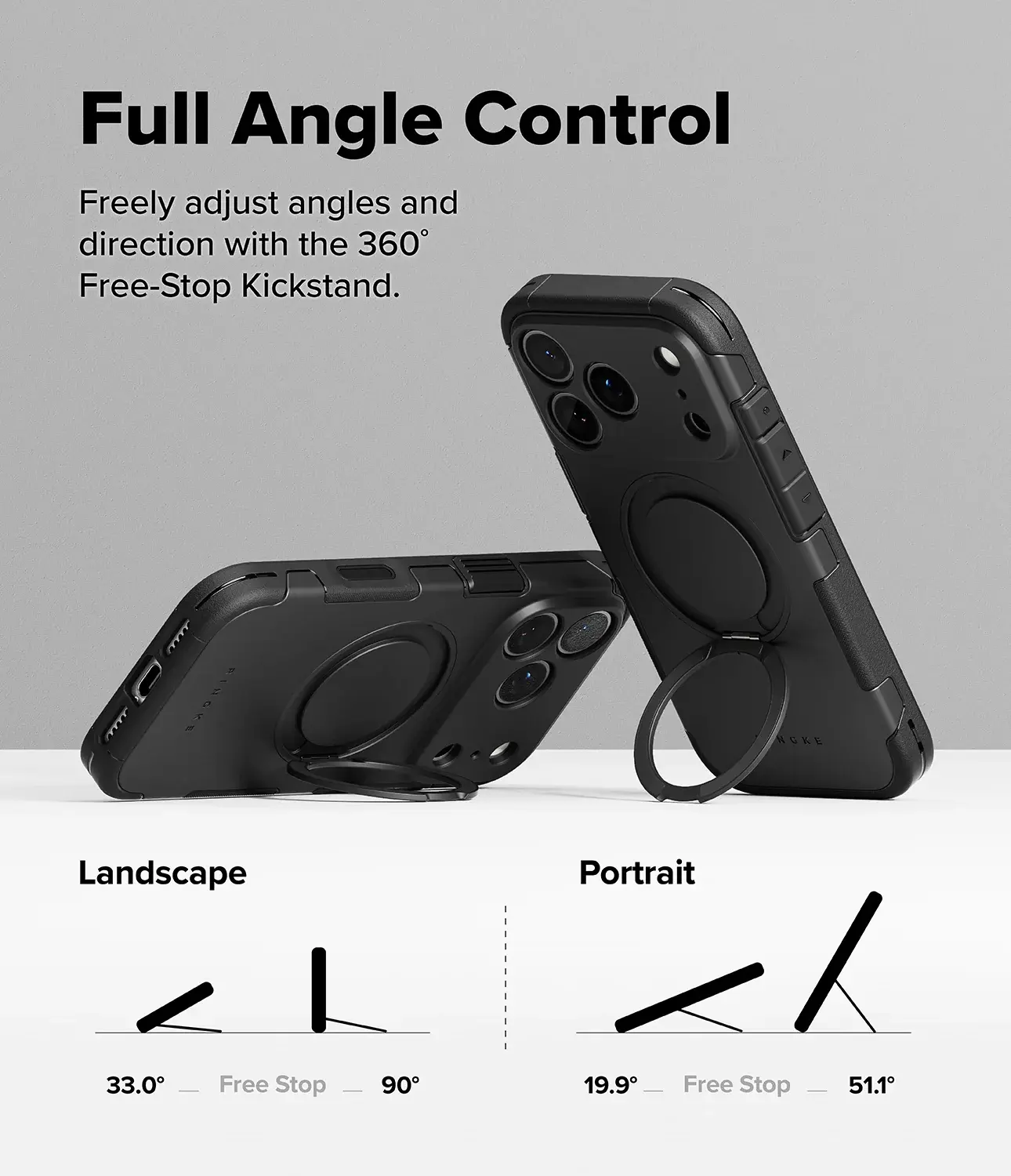 Ringke Alles iPhone 18 Pro Max / 17 Pro Max Hoesje 360° MagSafe Standaard Zwart afbeelding 5