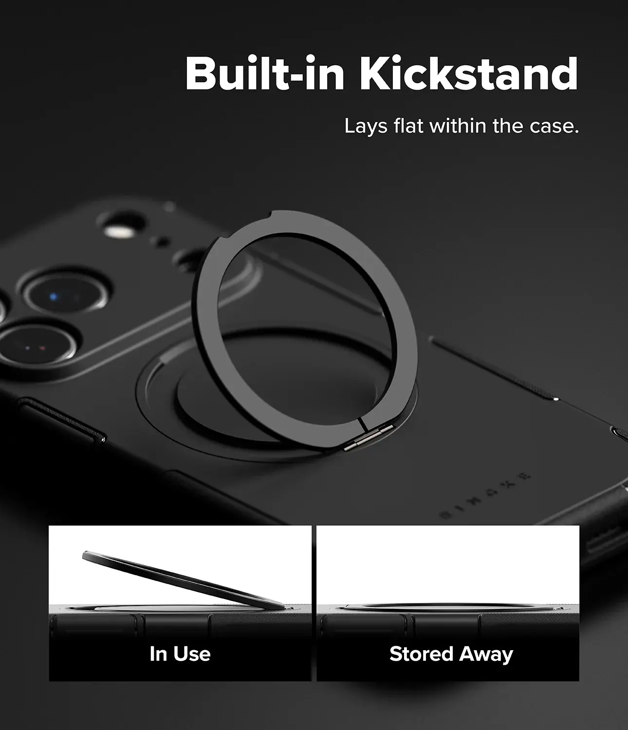 Ringke Alles iPhone 18 Pro Max / 17 Pro Max Hoesje 360° MagSafe Standaard Zwart afbeelding 4