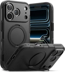 Ringke Alles iPhone 18 Pro Max / 17 Pro Max Hoesje 360° MagSafe Standaard Zwart afbeelding