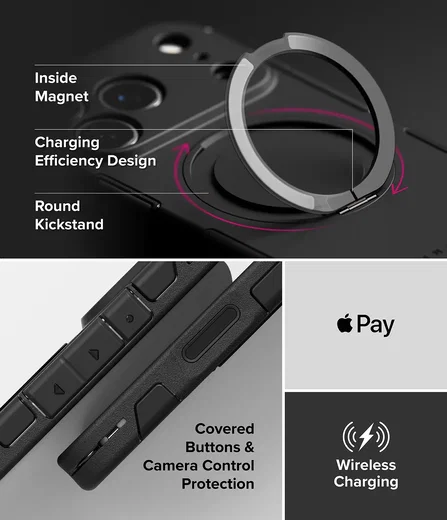 Ringke Alles iPhone 18 Pro Max / 17 Pro Max Hoesje 360° MagSafe Standaard Zwart afbeelding 14