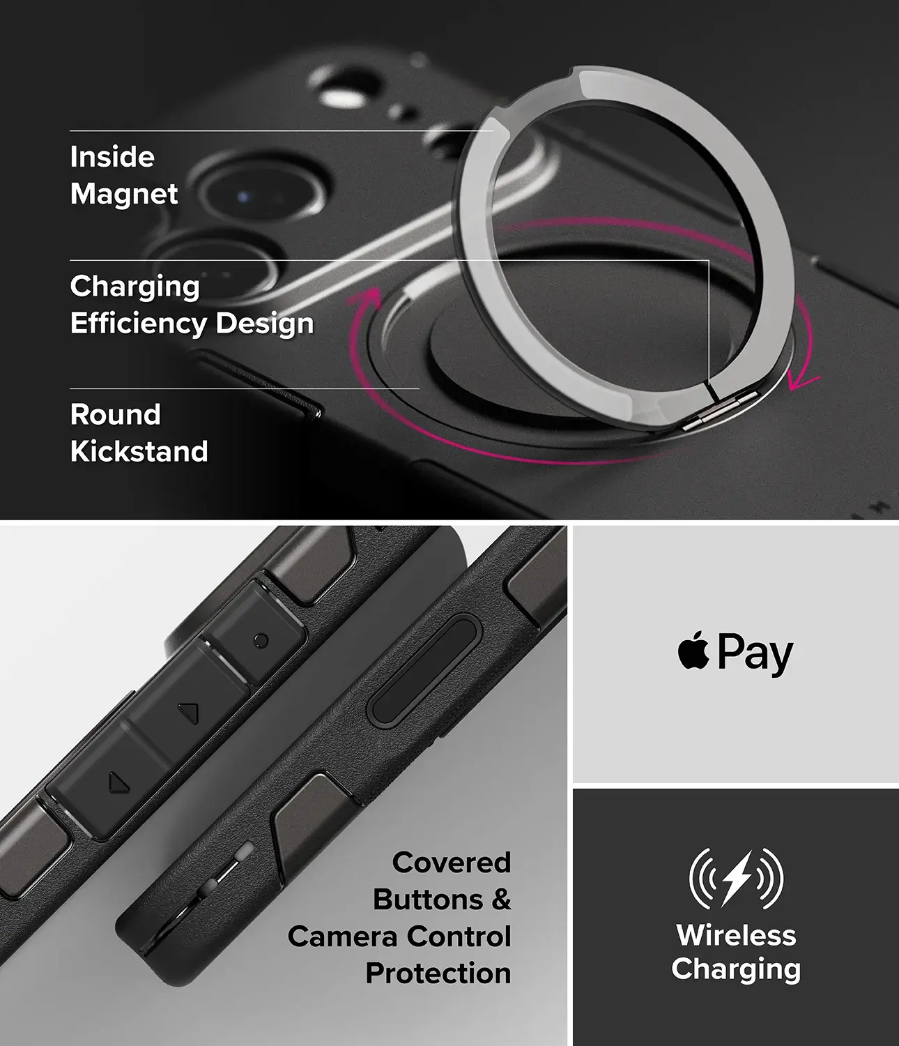 Ringke Alles iPhone 18 Pro Max / 17 Pro Max Hoesje 360° MagSafe Standaard Grijs afbeelding 15