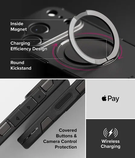 Ringke Alles iPhone 18 Pro Max / 17 Pro Max Hoesje 360° MagSafe Standaard Grijs afbeelding 15