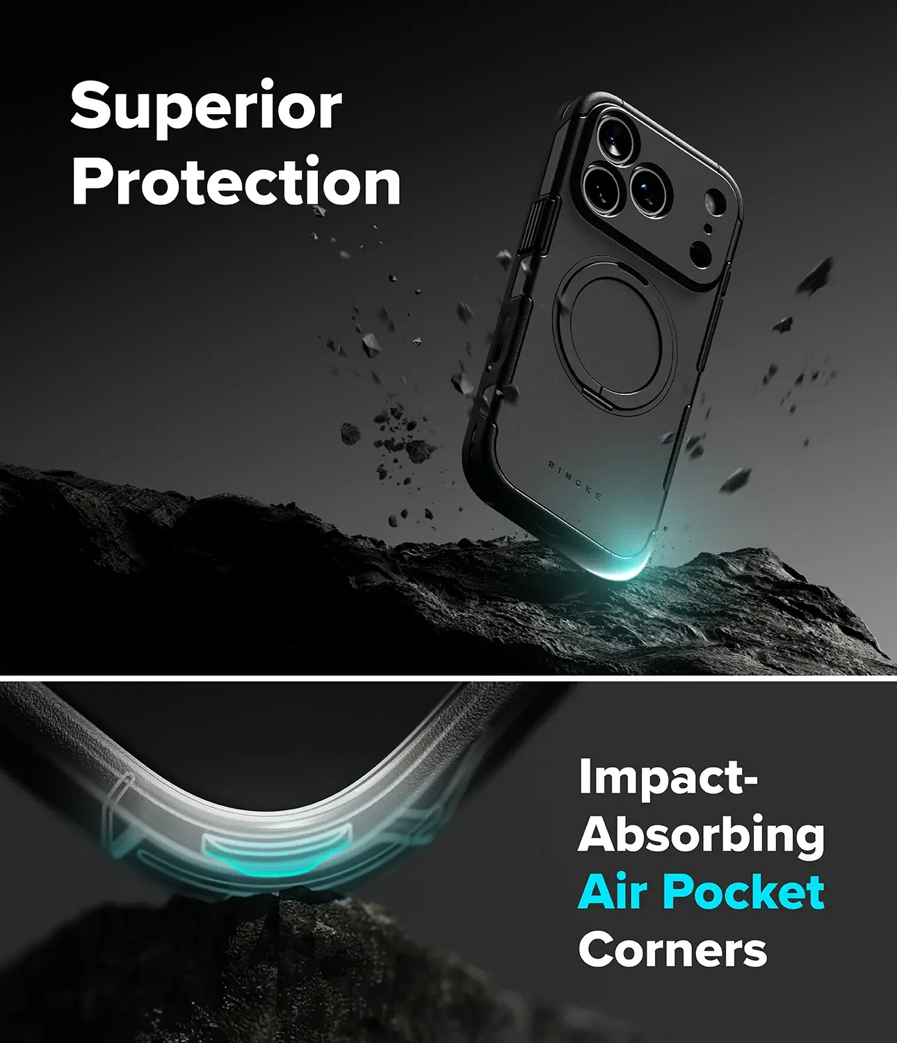Ringke Alles iPhone 18 Pro Max / 17 Pro Max Hoesje 360° MagSafe Standaard Grijs afbeelding 9