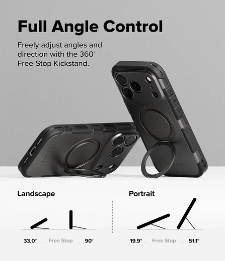 Ringke Alles iPhone 18 Pro Max / 17 Pro Max Hoesje 360° MagSafe Standaard Grijs afbeelding 6
