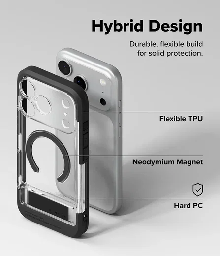 Ringke UX Magnetic iPhone 18 Pro Max / 17 Pro Max Hoesje met Standaard Clear afbeelding 10