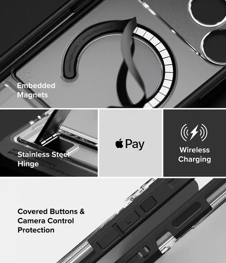 Ringke UX Magnetic iPhone 18 Pro Max / 17 Pro Max Hoesje met Standaard Clear afbeelding 15