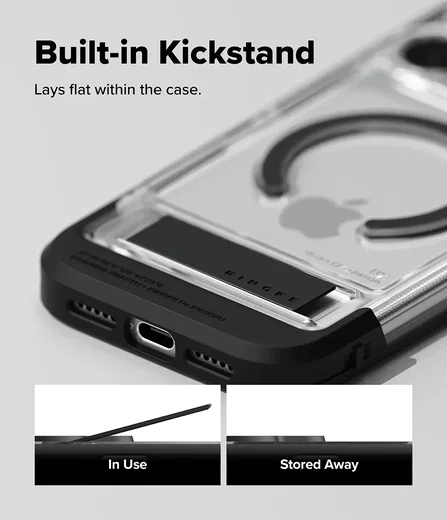 Ringke UX Magnetic iPhone 18 Pro Max / 17 Pro Max Hoesje met Standaard Clear afbeelding 5