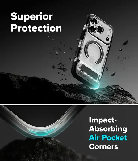 Ringke UX Magnetic iPhone 18 Pro Max / 17 Pro Max Hoesje met Standaard Clear afbeelding 9