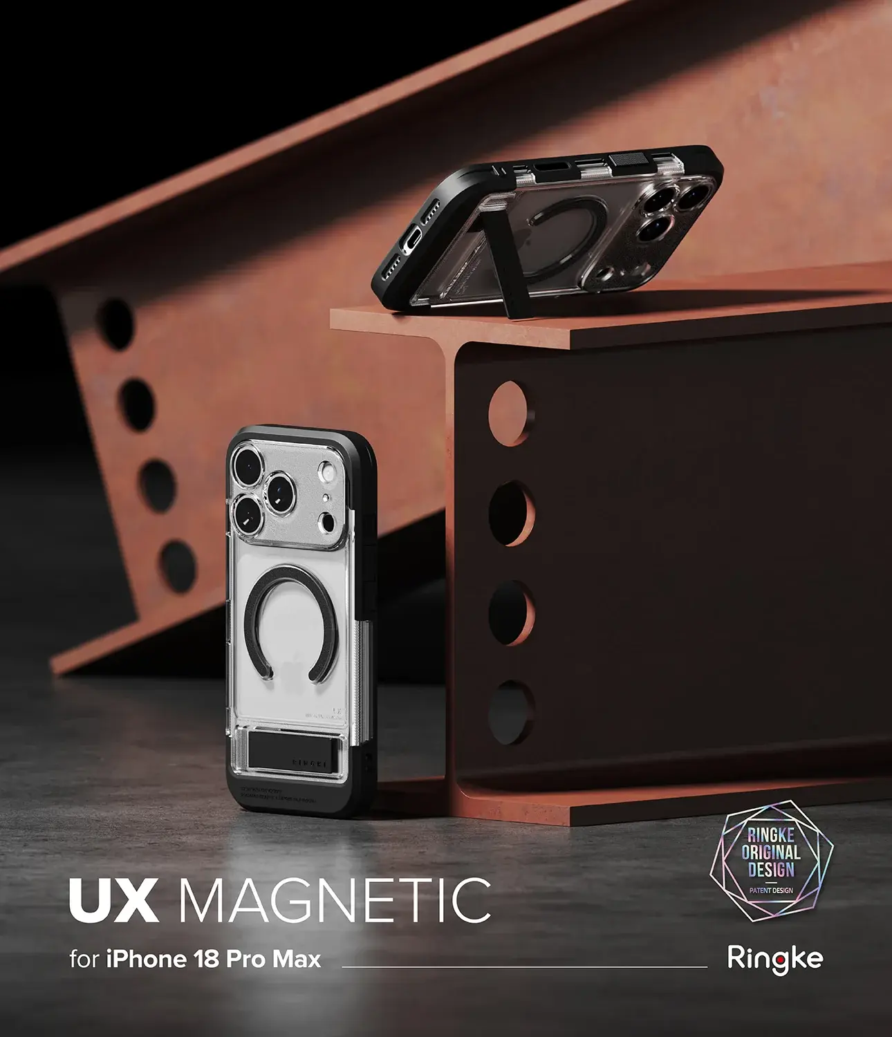 Ringke UX Magnetic iPhone 18 Pro Max / 17 Pro Max Hoesje met Standaard Clear afbeelding 2