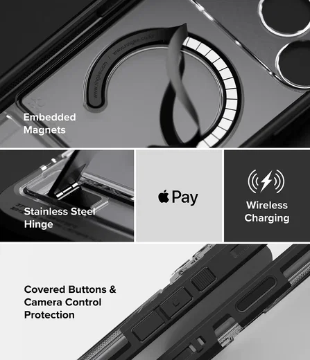 Ringke UX Magnetic iPhone 18 Pro Max / 17 Pro Max Hoesje met Standaard Zwart afbeelding 15