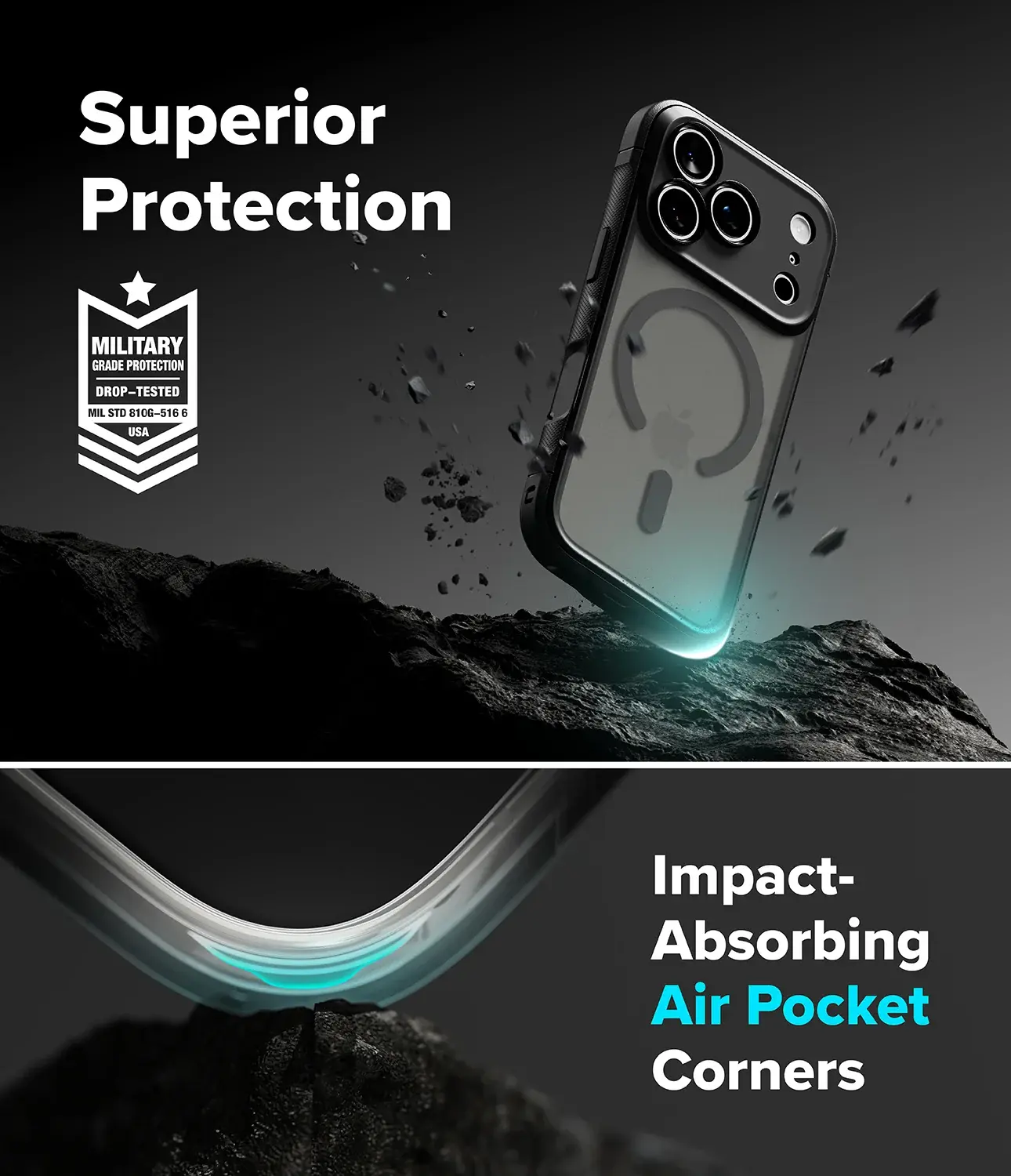 Ringke Fusion Bold Magnetic Apple iPhone 18 Pro / 17 Pro Hoesje MagSafe Zwart afbeelding 9